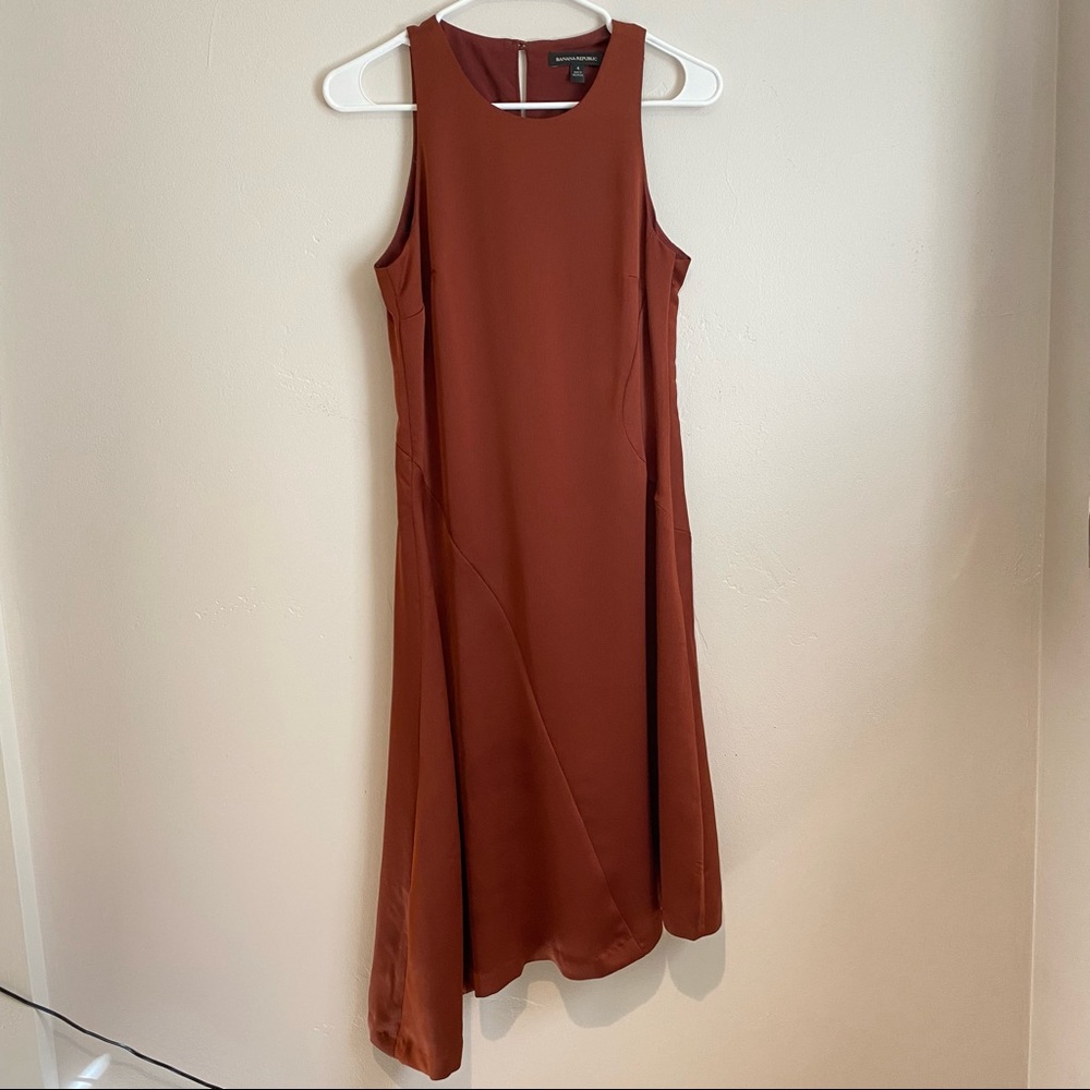 Banana Republic Burnt Orange Asymmetrical Dress Size 4